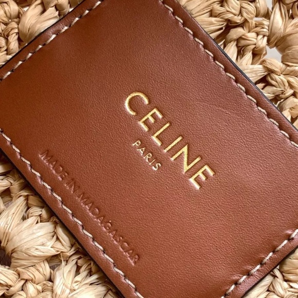 Celine brand new raffia and calfskin hobo bag - Picture 8 of 8